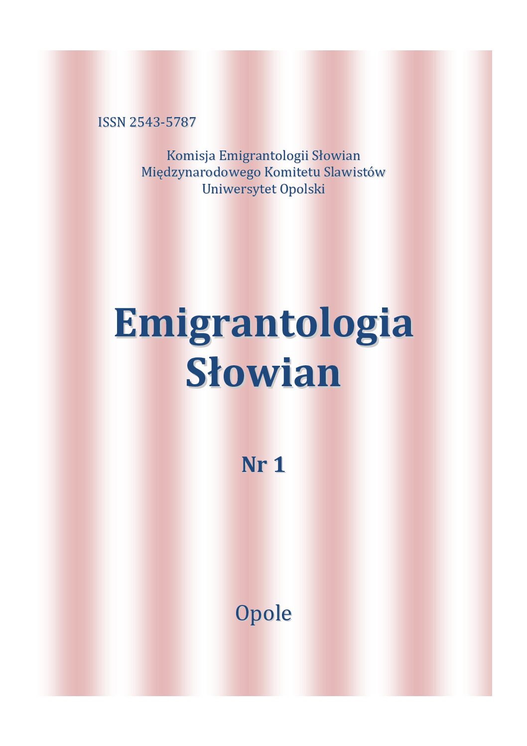 “Emigrantologia Słowian” vol. 1 (2015)
