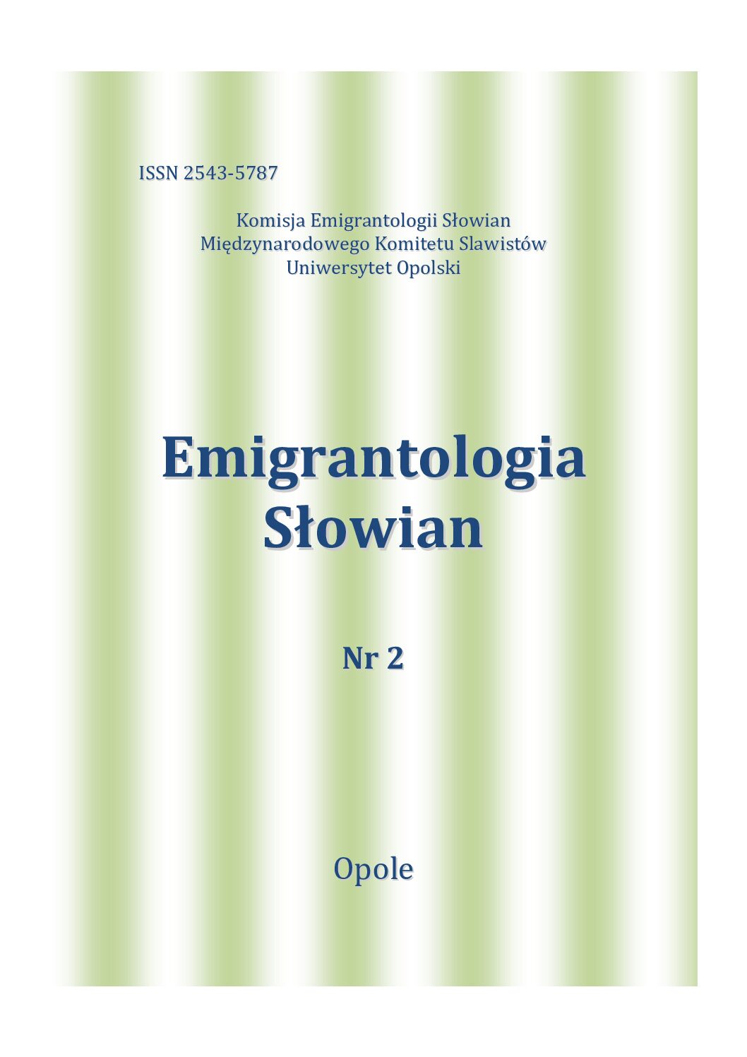 “Emigrantologia Słowian” vol. 2 (2016)